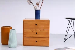 Pamono Pinewood Nightstand attributed to Ate Van Apeldoorn for Houtwerk Hattem, 1960s