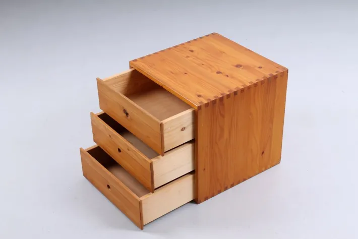 Pamono Pinewood Nightstand attributed to Ate Van Apeldoorn for Houtwerk Hattem, 1960s