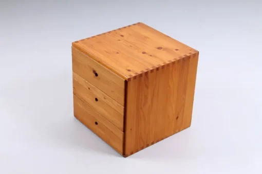 Pamono Pinewood Nightstand attributed to Ate Van Apeldoorn for Houtwerk Hattem, 1960s