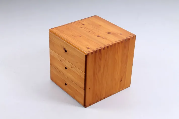 Pamono Pinewood Nightstand attributed to Ate Van Apeldoorn for Houtwerk Hattem, 1960s