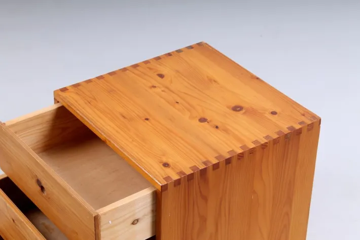 Pamono Pinewood Nightstand attributed to Ate Van Apeldoorn for Houtwerk Hattem, 1960s