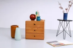Pamono Pinewood Nightstand attributed to Ate Van Apeldoorn for Houtwerk Hattem, 1960s