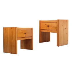 Pamono Pinewood Nightstands from Charlotte Perriand, 1970s, Set of 2 Online