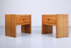 Pamono Pinewood Nightstands from Charlotte Perriand, 1970s, Set of 2 Online