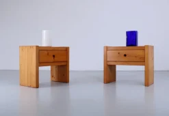 Pamono Pinewood Nightstands from Charlotte Perriand, 1970s, Set of 2 Online