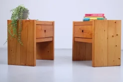 Pamono Pinewood Nightstands from Charlotte Perriand, 1970s, Set of 2 Online