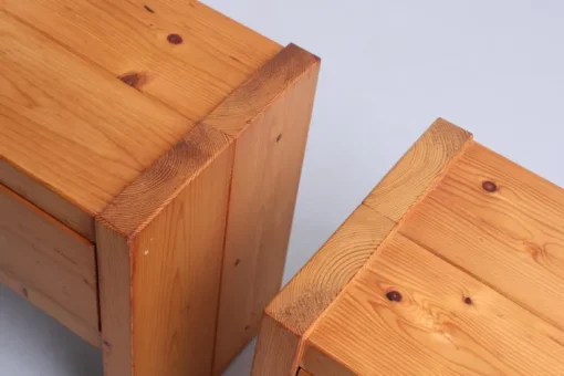 Pamono Pinewood Nightstands from Charlotte Perriand, 1970s, Set of 2 Online
