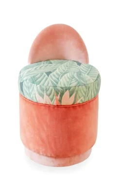 Pamono Pink Bedroom Vanity with Velvet Pouf, Set of 2