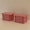 Pamono Pink Lacquered Wooden Bedside Tables, 1980s, Set of 2 Hot