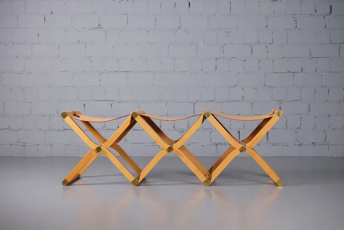 Pamono Pippa Folding 3 Seater Bench by Rena Dumas for Hermès Paris Sale