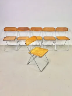 Pamono Plia Folding Chairs by Giancarlo Piretti for Castelli, 1970s, Set of 6 Hot