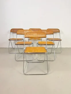 Pamono Plia Folding Chairs by Giancarlo Piretti for Castelli, 1970s, Set of 6 Hot