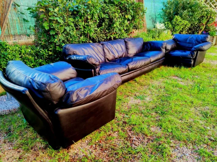 Pamono Poppy Sofa and Armchairs by Tito Agnoli for Poltrona Frau, 1974, Set of 3 Hot