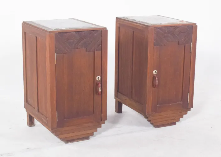 Pamono Portuguese Art Deco Bedside Tables, 1920, Set of 3 Online