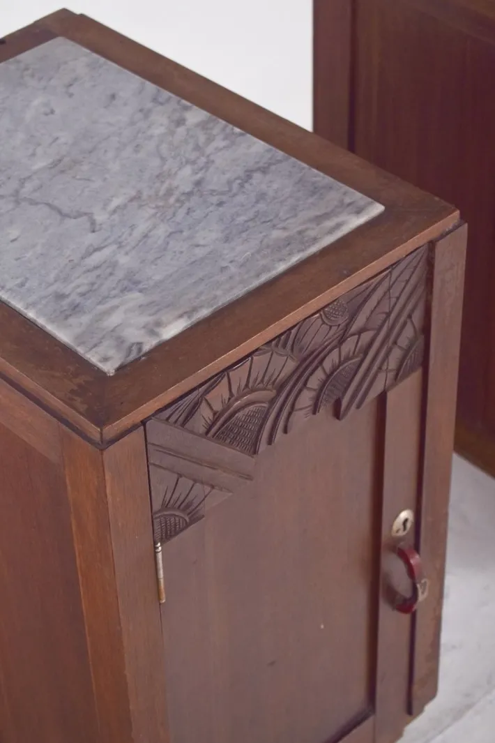 Pamono Portuguese Art Deco Bedside Tables, 1920, Set of 3 Online