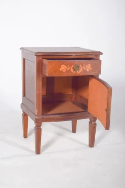 Pamono Portuguese Bedside Table with Marquetry Work, 1920s New
