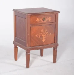 Pamono Portuguese Bedside Table with Marquetry Work, 1920s New