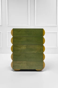 Pamono Postmodern Architectural Chest of Drawers in Natural Wood and Aniline-Stained Wood, 1980s Outlet