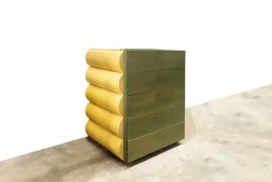 Pamono Postmodern Architectural Chest of Drawers in Natural Wood and Aniline-Stained Wood, 1980s Outlet