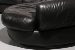 Pamono Post-Modern Black Leather Sectional Sofa, 1980s Best