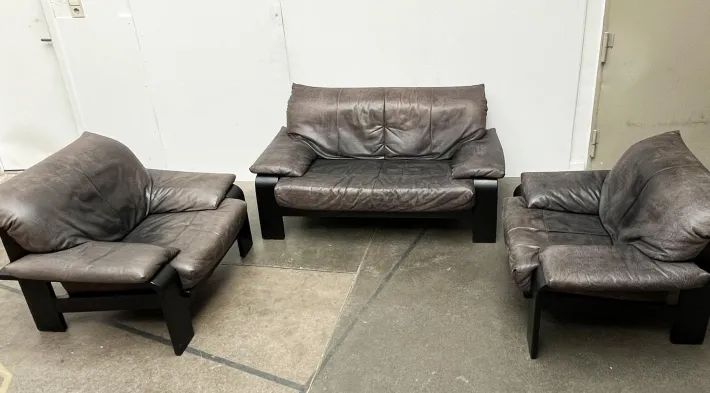 Pamono Postmodern German Brutalist Lounge Armchairs and Sofa by Rolf Benz for Musterring, 1990s, Set of 3 Discount