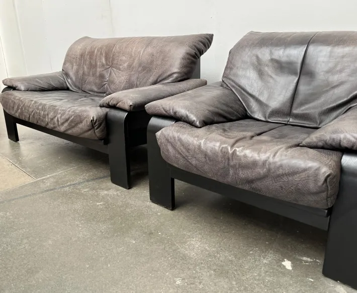 Pamono Postmodern German Brutalist Lounge Armchairs and Sofa by Rolf Benz for Musterring, 1990s, Set of 3 Discount