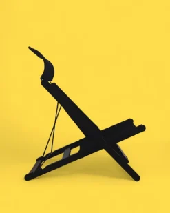 Pamono Postmodern Hestra Folding Lounge Chairs in Black Canvas attributed to Tord Bjorklund for Ikea, 1991, Set of 2 Online