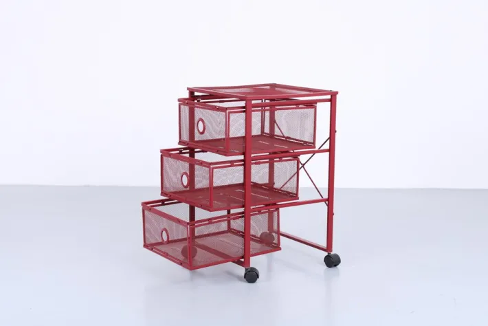 Pamono Postmodern Red Metal Storage Unit from Ikea, 1980s Sale