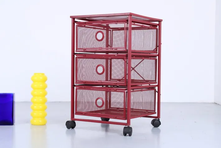Pamono Postmodern Red Metal Storage Unit from Ikea, 1980s Sale