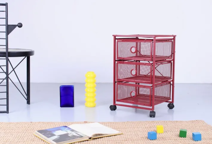 Pamono Postmodern Red Metal Storage Unit from Ikea, 1980s Sale