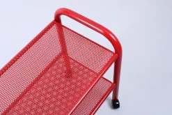 Pamono Postmodern Red Metal Trolley by Habitat, 1980s Outlet