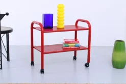 Pamono Postmodern Red Metal Trolley by Habitat, 1980s Outlet