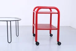 Pamono Postmodern Red Metal Trolley by Habitat, 1980s Outlet