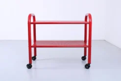 Pamono Postmodern Red Metal Trolley by Habitat, 1980s Outlet