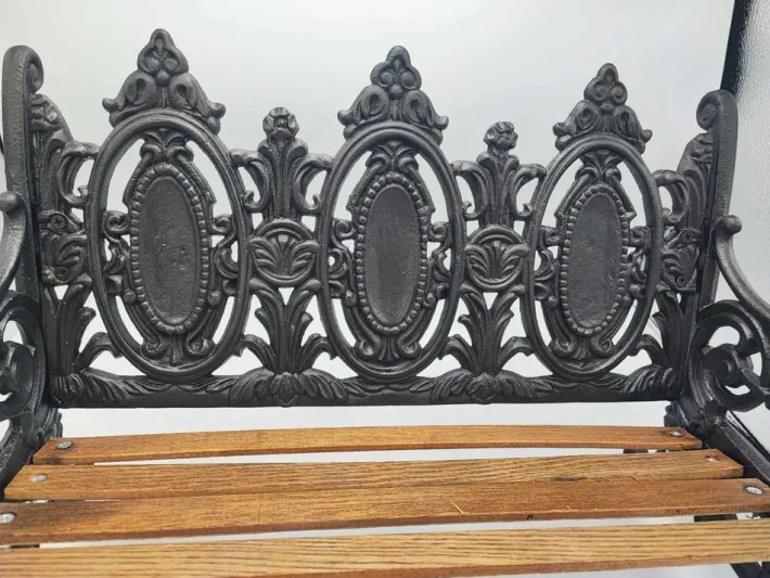 Pamono Pre-War Cast Iron Bench for Doll, 1890s