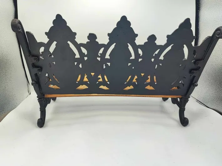 Pamono Pre-War Cast Iron Bench for Doll, 1890s