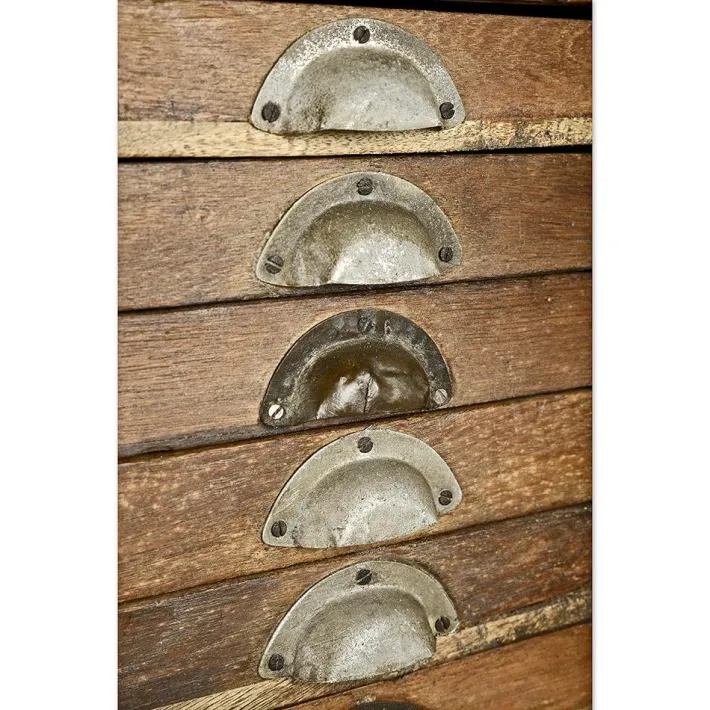 Pamono Printing Press Cabinet with 18 Drawers in Solid Wood