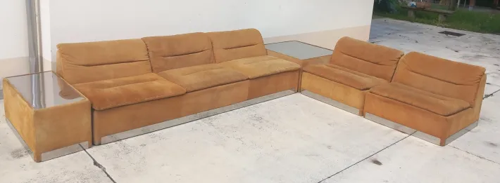 Pamono Proposals Living Room Set attributed to Saporit Italia, 1970s, Set of 5 Outlet