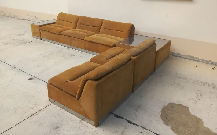 Pamono Proposals Living Room Set attributed to Saporit Italia, 1970s, Set of 5 Outlet