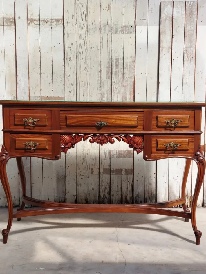 Pamono Queen Anne Revival Style Writing Table or Desk, 1960s New