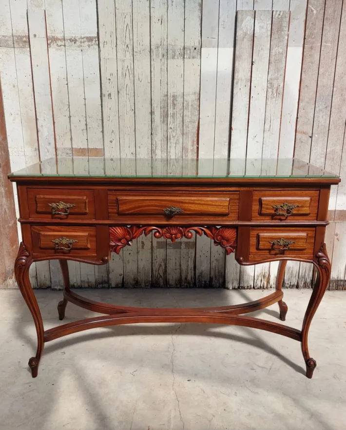 Pamono Queen Anne Revival Style Writing Table or Desk, 1960s New