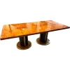 Pamono Radica and Gold Metal Dining Table, 1970s Discount