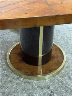 Pamono Radica and Gold Metal Dining Table, 1970s Discount