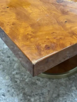 Pamono Radica and Gold Metal Dining Table, 1970s Discount