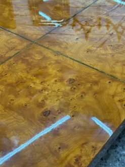 Pamono Radica and Gold Metal Dining Table, 1970s Discount