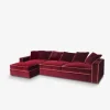 Pamono Rafaella Chaise Sofa in Red and Rusty Velvet from Biosofa Clearance