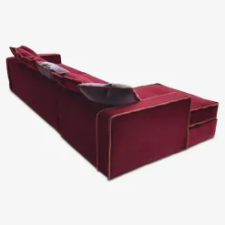Pamono Rafaella Chaise Sofa in Red and Rusty Velvet from Biosofa Clearance