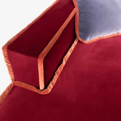 Pamono Rafaella Chaise Sofa in Red and Rusty Velvet from Biosofa Clearance