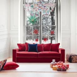 Pamono Rafaella Sofa in Red & Rusty Velvet by Biosofa Clearance