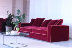 Pamono Rafaella Sofa in Red & Rusty Velvet by Biosofa Clearance
